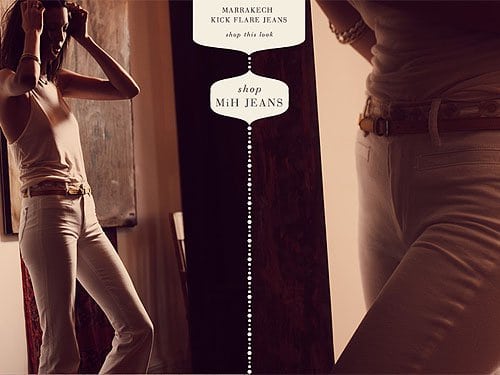 MiH Marrakesh kick flare jeans These white flare jeans feature welt hip pockets and patch back pockets