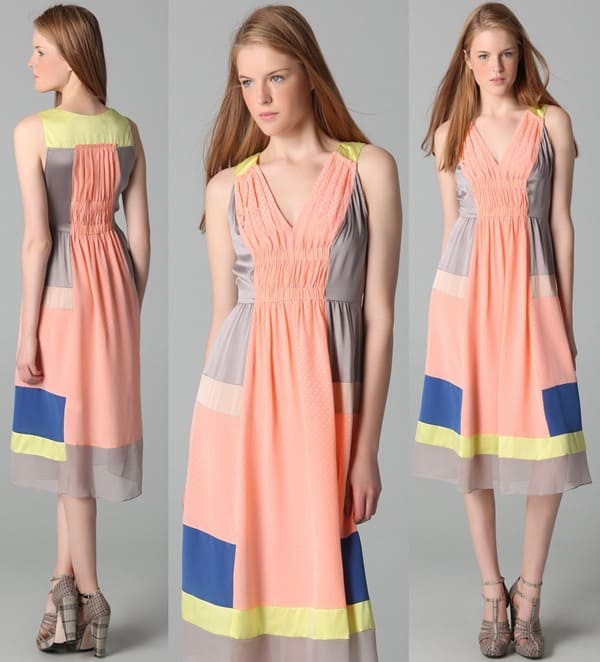 Rebecca Taylor Jacquard Combo Dress
