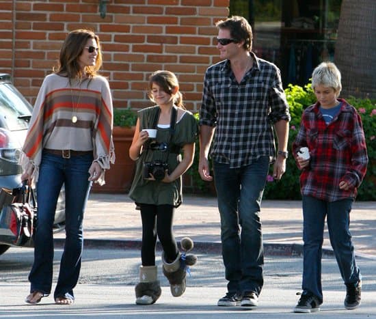 Cindy Crawford and husband Rande Gerber out and about in Cross Creek with their children Presley and Kaia Malibu Cindy Crawford with her husband Rande Gerber and her children Kaia Jordan Gerber and Presley Walker Gerber