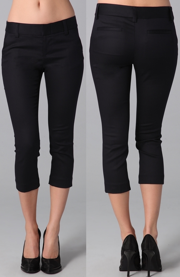 Alice Olivia Slim Cropped Pants in Navy