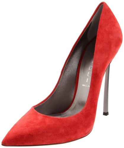 Casadei Womens 8593 Pump in Red Suede Casadei 8593 Pump in Gerbera