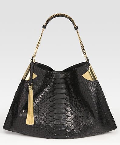 Gucci 1970 Medium Python Shoulder Bag in Black Gucci 1970 Medium Python Shoulder Bag in Black