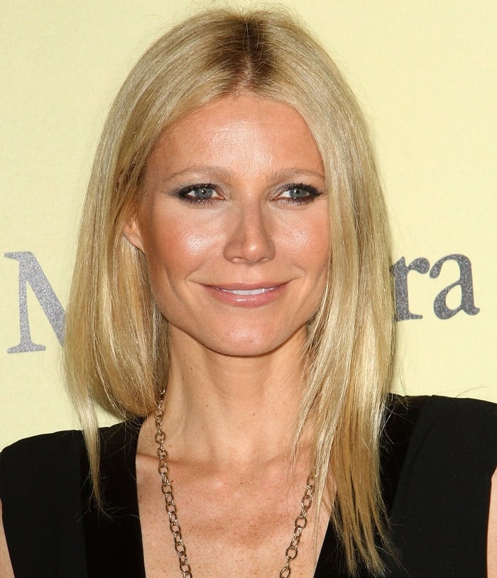 Gwyneth Paltrow is seen with her signature straight blonde hair and striking blue eyes at the Fifth Annual Women In Film Pre-Oscar Cocktail Party
