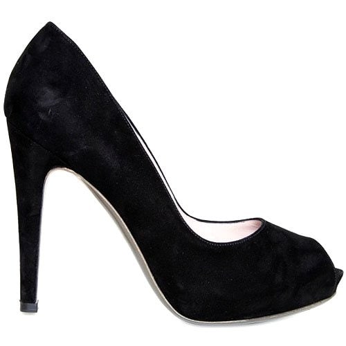 Salvatore Ferragamo suede peep toe pumps Salvatore Ferragamo Suede Peep-Toe Pumps