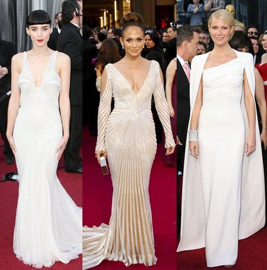 rooney-mara-jLo-gwyneth-paltrow-2012-oscars Elegance Defined: Rooney Mara, Jennifer Lopez, and Gwyneth Paltrow Radiate in Diverse Shades of White at the 2012 Oscars