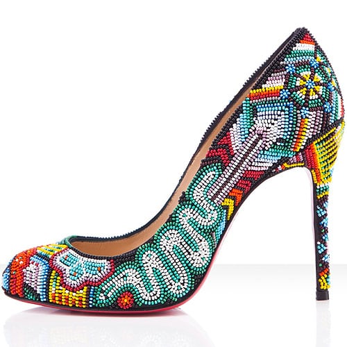 Christian Louboutin 'Mexibeads' Crafted meticulously by hand, these shoes are adorned with colored beads reminiscent of traditional sombreros, creating a striking visual representation