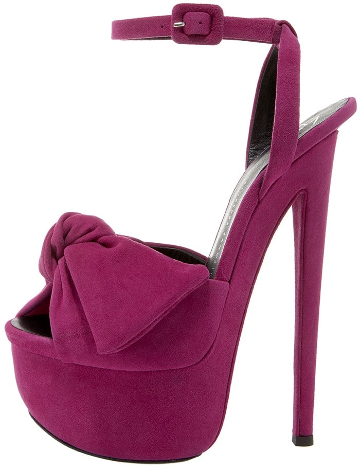 Giuseppe Zanotti Bow Platform Sandal in Fuchsia