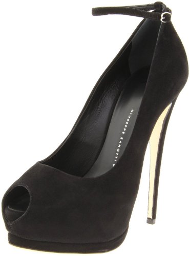 Giuseppe Zanotti Women's I16090 Open Toe Double Platform Pump Main Black Peep-Toe Giuseppe Zanotti Pumps