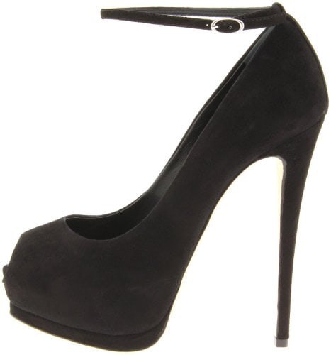 Giuseppe Zanotti Women's I16090 Open Toe Double Platform Pump Outstep Black Peep-Toe Giuseppe Zanotti Pumps