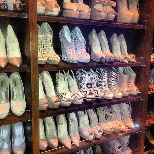 Kim Kardashian shoe closet Kim Kardashian's shoe closet - "So nude"