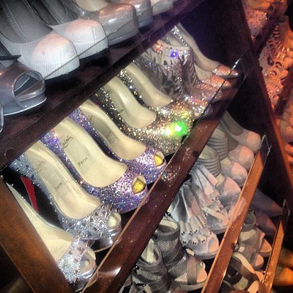 Kim Kardashian shoe closet Kim Kardashian's shoe closet - "And a little bit of glitz and glam"