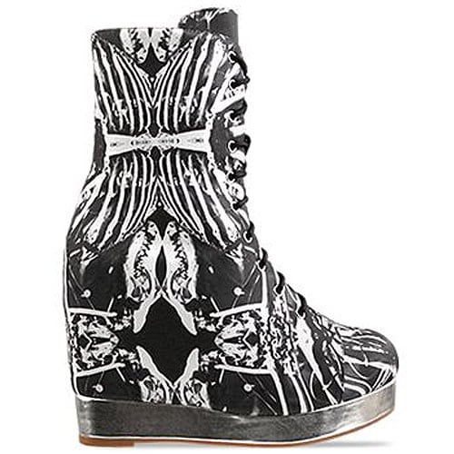 Black Milk X Jeffrey Campbell Back Off Black Milk X Jeffrey Campbell 'Back Off' lace-up wedge boot in Bone Machine