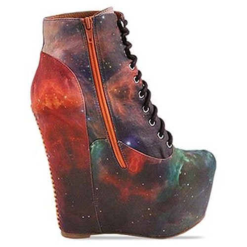 Black Milk X Jeffrey Campbell Damsel Black Milk X Jeffrey Campbell 'Damsel' wedge bootie in Rainbow Galaxy