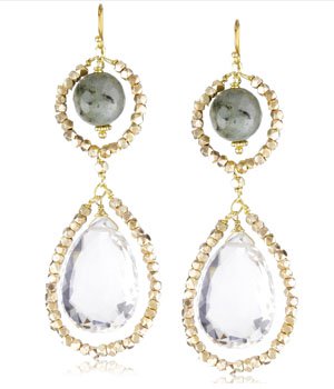 Amanda Rudey "Divas and Heroines" Labradorite and Lily Earrings Amanda Rudey Divas and Heroines Labradorite and Lily Earrings