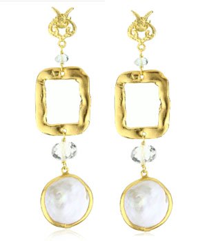 Azaara "Static" Geo Pearl Earrings Azaara Static Geo Pearl Earrings
