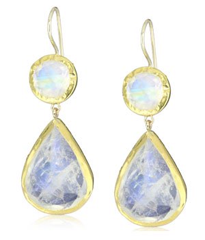 Nava Zahavi Snow-White Moonstone and High Karat Gold Earrings Nava Zahavi Snow-White Moonstone and High Karat Earrings