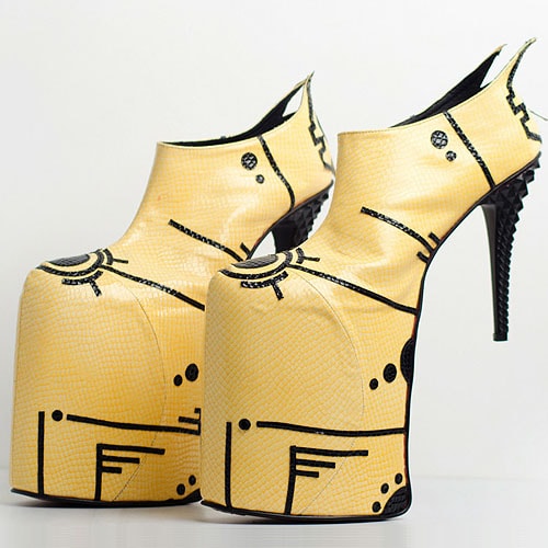 Joco Comendador Gelb Joco Comendador 'Gelb'synthetic serpent leather platforms with resin stalactite-like heels