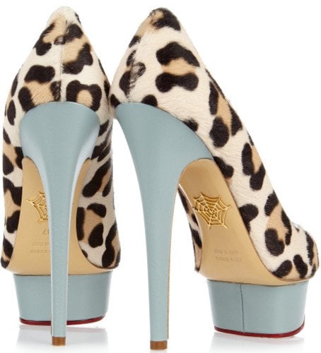 Charlotte Olympia Polly Calf Hair and Leather Pumps Heel, $1250 Charlotte Olympia 'Polly' Calf Hair and Leather Pumps