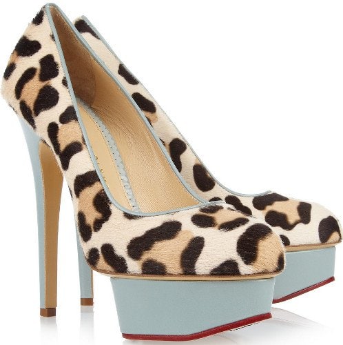 Charlotte Olympia Polly Calf Hair and Leather Pumps, $1250 Charlotte Olympia 'Polly' Calf Hair and Leather Pumps