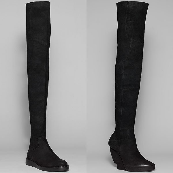 Helmut Lang burnished suede tall boots Helmut Lang burnished suede flat boot and burnished suede tall boot
