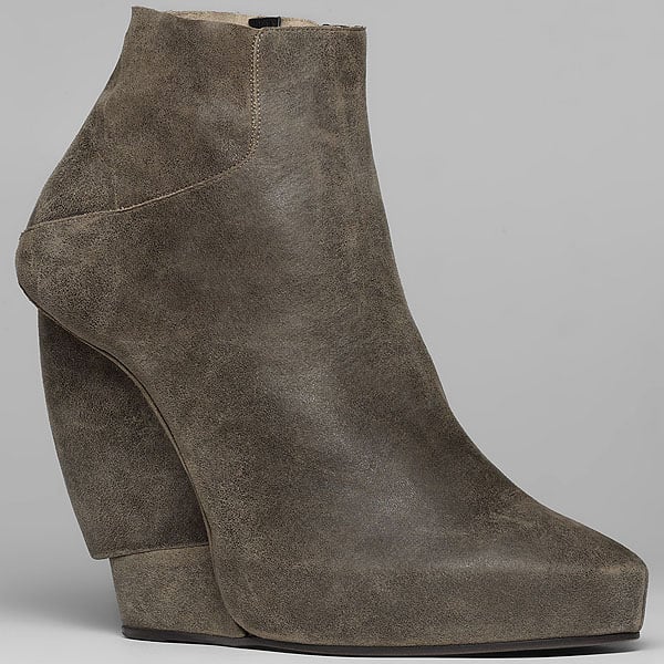 Helmut Lang burnished suede wedge bootie Helmut Lang burnished suede wedge bootie