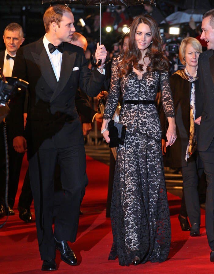 Prince William and Duchess Kate at the Odeon Leicester Square in London for the 'War Horse' premiere, January 8, 2012 - a moment of royal glamour and style