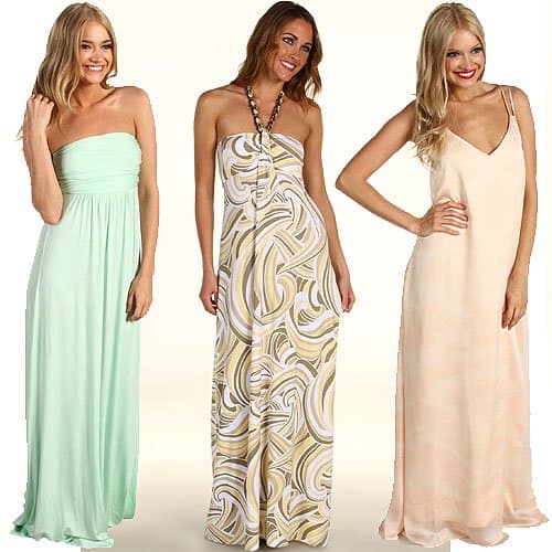 Maternity maxi dresses A variety of stretchy and accommodating maxi dresses perfect for growing baby bumps, featuring designs like Gabriella Rocha 'Hally', Tommy Bahama 'Deco Waves', and RVCA 'Spirit Voice'