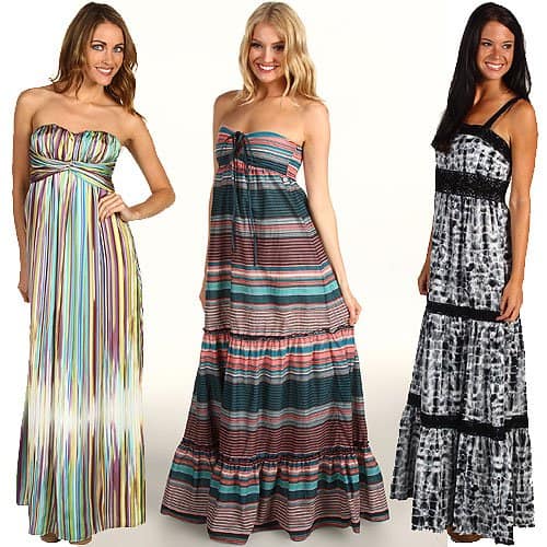 Maternity maxi dresses Comfortable and stylish empire cut maxi dresses, including the Jessica Simpson Striped Twist Bust, Roxy 'Born Dreamer', and MICHAEL Michael Kors designs, suitable for maternity wear