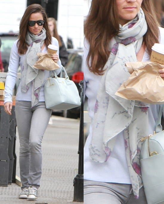 Pippa Middleton with a coffee on the Kings Road in Chelsea Pippa Middleton with a coffee on the Kings Road in Chelsea