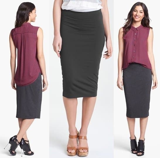 Vince Camuto Midi Tube Skirt in Lapis