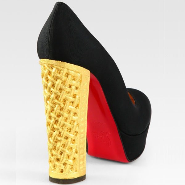Christian Louboutin Bois Dore Christian Louboutin 'Bois Dore' Painted Wooden Heel Platform Pump