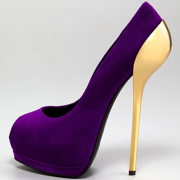 Giuseppe Zanotti metal heel suede pump Giuseppe Zanotti Metal Heel Suede Pump