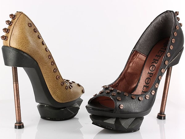 Hades Iron Punk Hades 'Iron Punk' screw studded metal screw heel platform pumps
