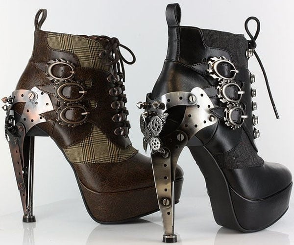 Hades Oxford Hades 'Oxford' metal gears heel platform booties