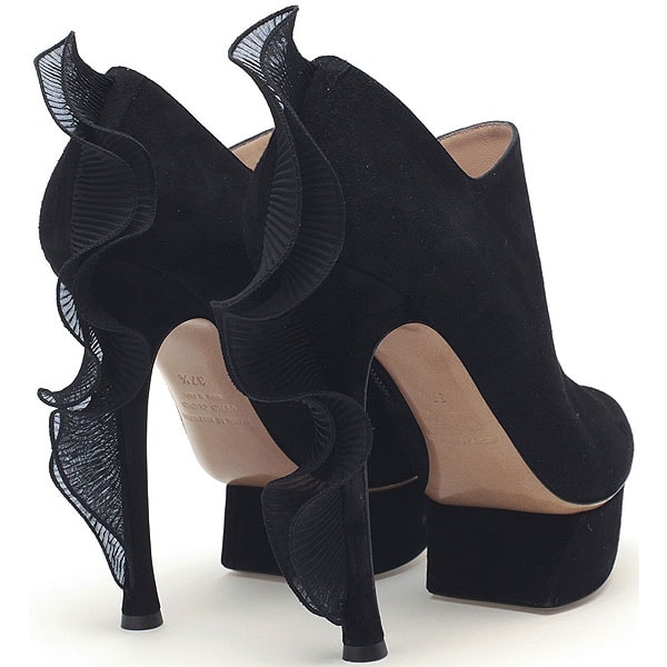 Nicholas Kirkwood pleated frill heel ankle boot Nicholas Kirkwood Pleated Frill Heel Ankle Boot