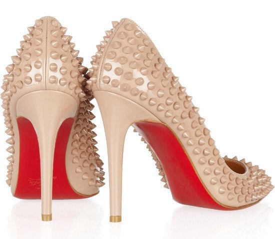 Christian Louboutin Pigalle 100 spiked patent-leather pumps Christian Louboutin 'Pigalle' 100 Spiked Patent Leather Pump
