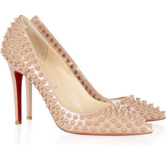 Christian Louboutin Pigalle 100 spiked patent-leather pumps Christian Louboutin 'Pigalle' 100 Spiked Patent Leather Pump