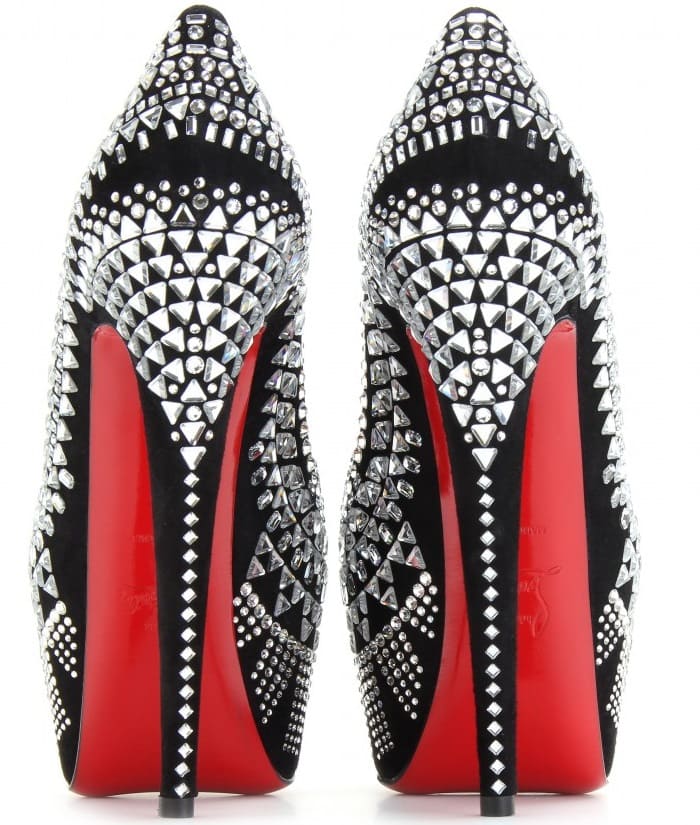 Christian Louboutin Silver Decorapump Strass Platform Red Sole Pumps
