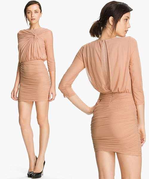 Elizabeth and James Larissa knot detail dress Elizabeth and James 'Larissa' Knot Detail Dress in Blush