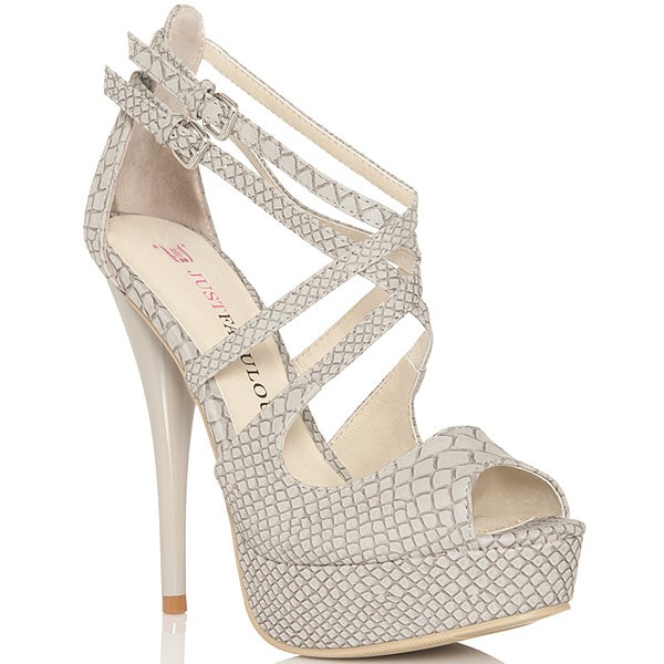 JustFab Rowan Grey Rowan Platform Sandal