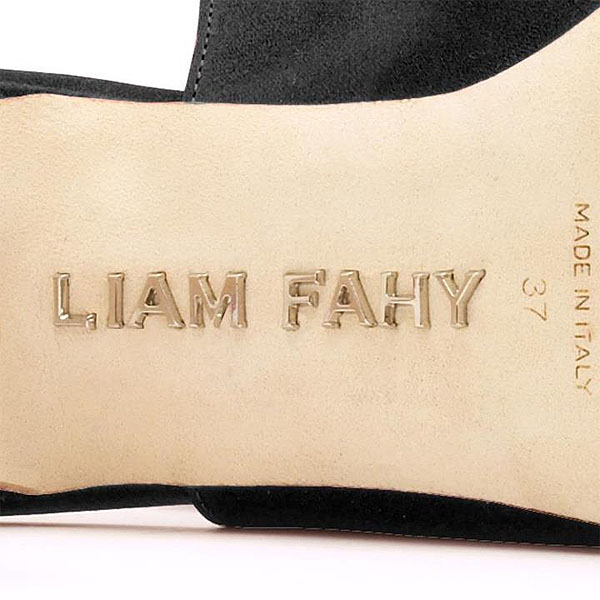 Liam Fahy nickel sole signature The signature nickel brand label that the soles of each pair of Liam Fahy shoes are embellished with