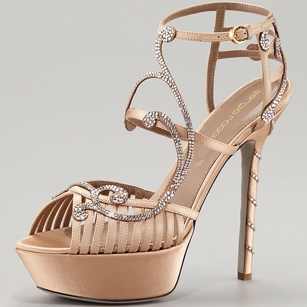 Sergio Rossi crystal satin Song sandal Sergio Rossi crystal satin Song sandal