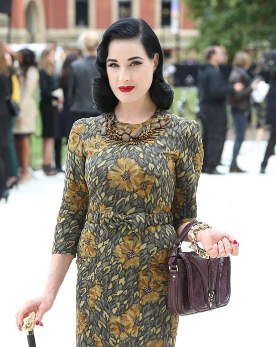 dita von teese at the london fashion week burberry show Dita von Teese graces the front row at the Burberry Prorsum show, Day 4 of London Fashion Week Spring/Summer 2013, exuding elegance and style in her ensemble on September 17, 2012, in London, England