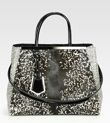fendi 2jours printed haircalf bag Fendi 2Jours Printed Haircalf Tote