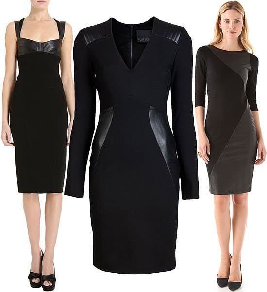 Black leather dresses Indulge in luxury with these exquisite black leather dresses from Narciso Rodriguez, Yigal Azrouël, and Alice + Olivia, epitomizing high-end fashion