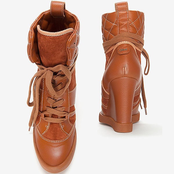 Chloe wedge sneakers Chloe Wedge Sneakers in Rust