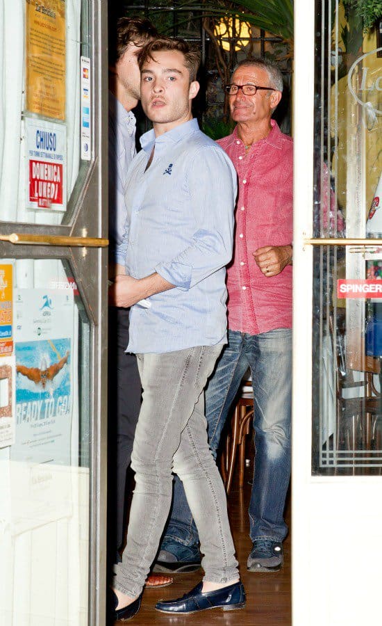 Ed Westwick Gossip Girl star Ed Westwick wears skinny jeans