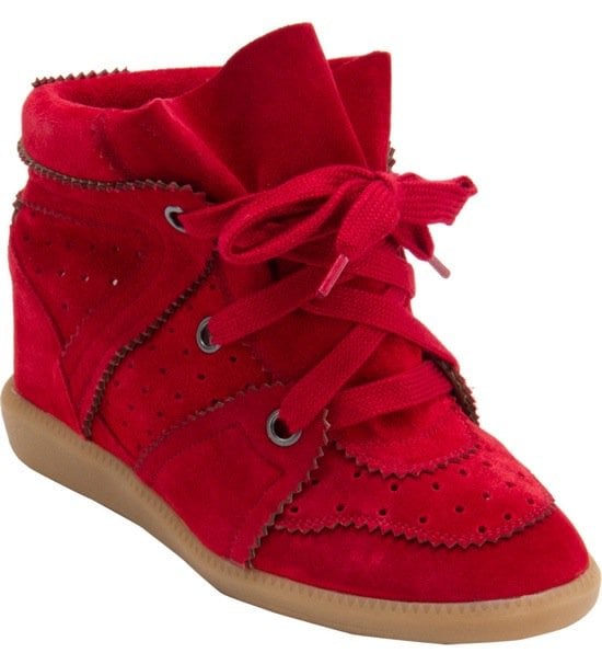 Isabel Marant Bobby in Red Isabel Marant Étoile "Bobby" Wedge Sneakers in Red
