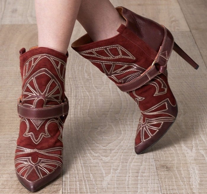 Isabel Marant Purple Blackson Embroidered Boots