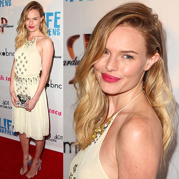 Kate Bosworth L!fe Happens premiere Kate Bosworth rocking a beige Prada dress at the "L!fe Happens" premiere